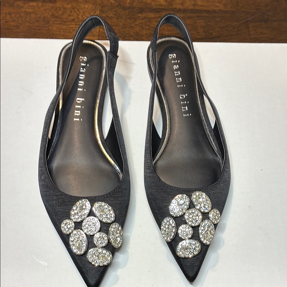 Gianni Bini Black Slingback Flats